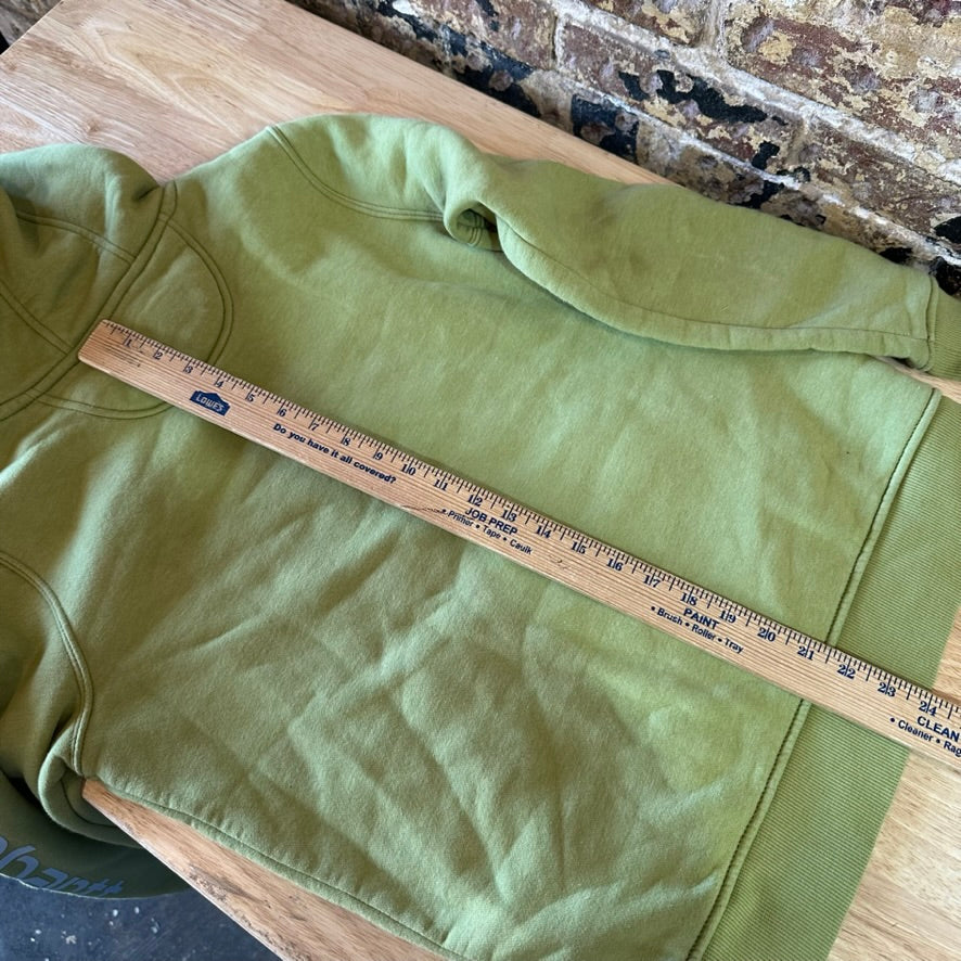 Carhartt Womens Small Green Hoodie Casual Sleeve Spellout midweight