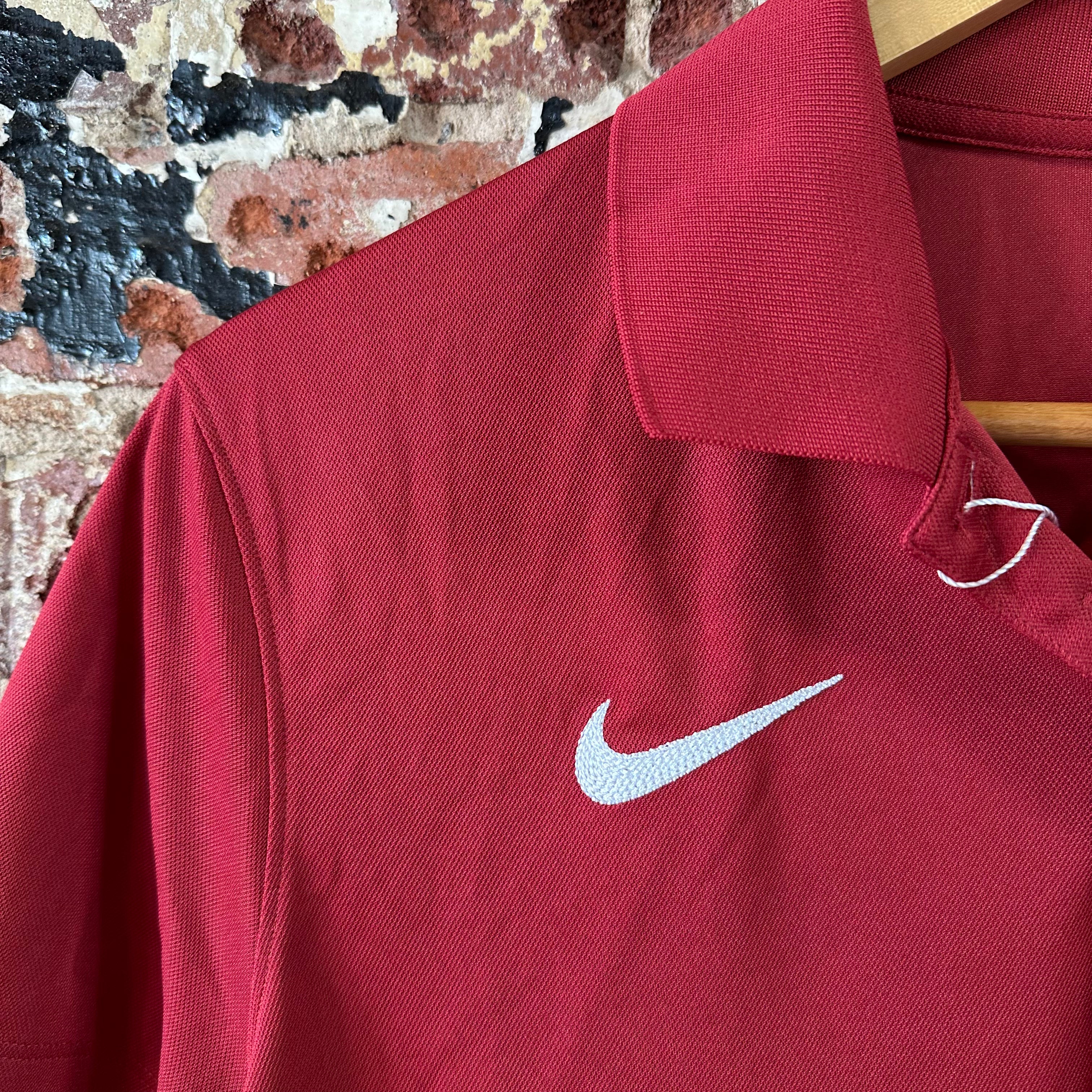 Arkansas Razorbacks Polo Shirt Womens Large Red Dri Fit Short Sleeve