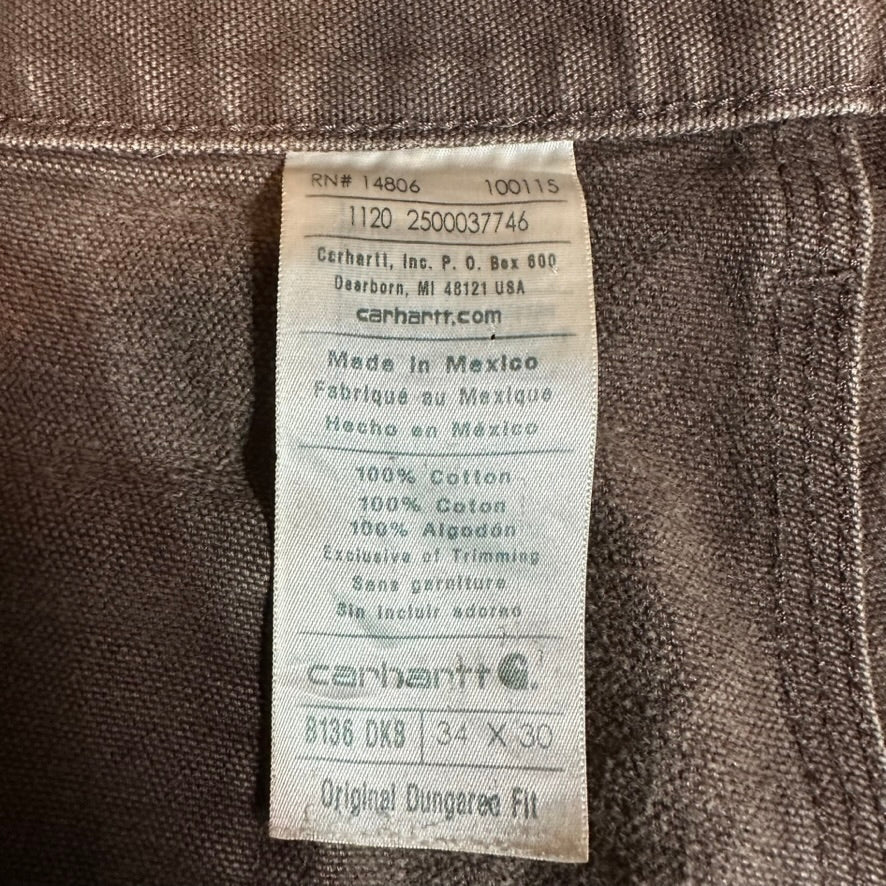 Carhartt B136 DKB Mens 34x30 Double Knee Pants