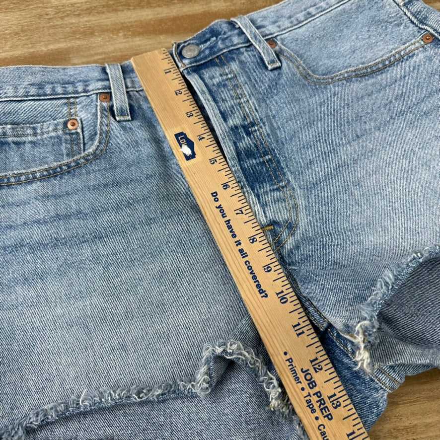Levi's Cut Off Denim Blue Jean Shorts Womens 31 Distressed - 32x2.5"