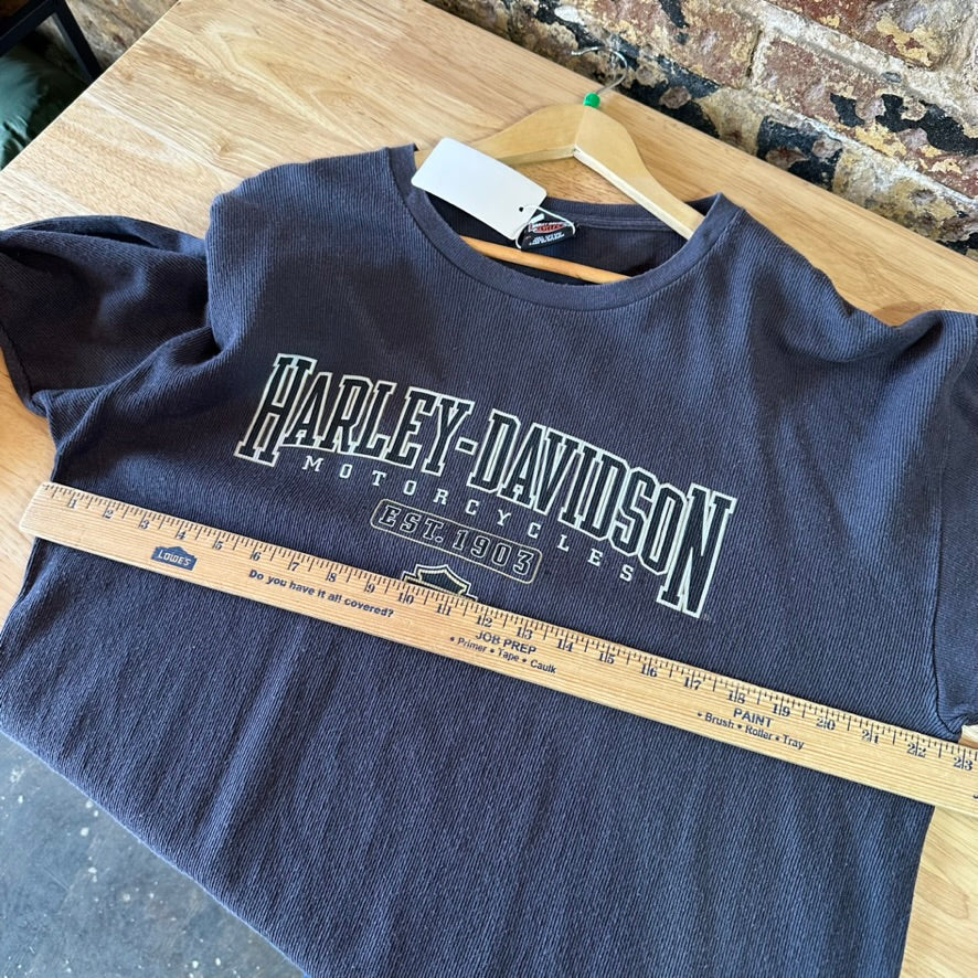 VTG Harley Davidson Thermal T-Shirt Mens XL Gray Lone Sleeve Minnesota USA TN