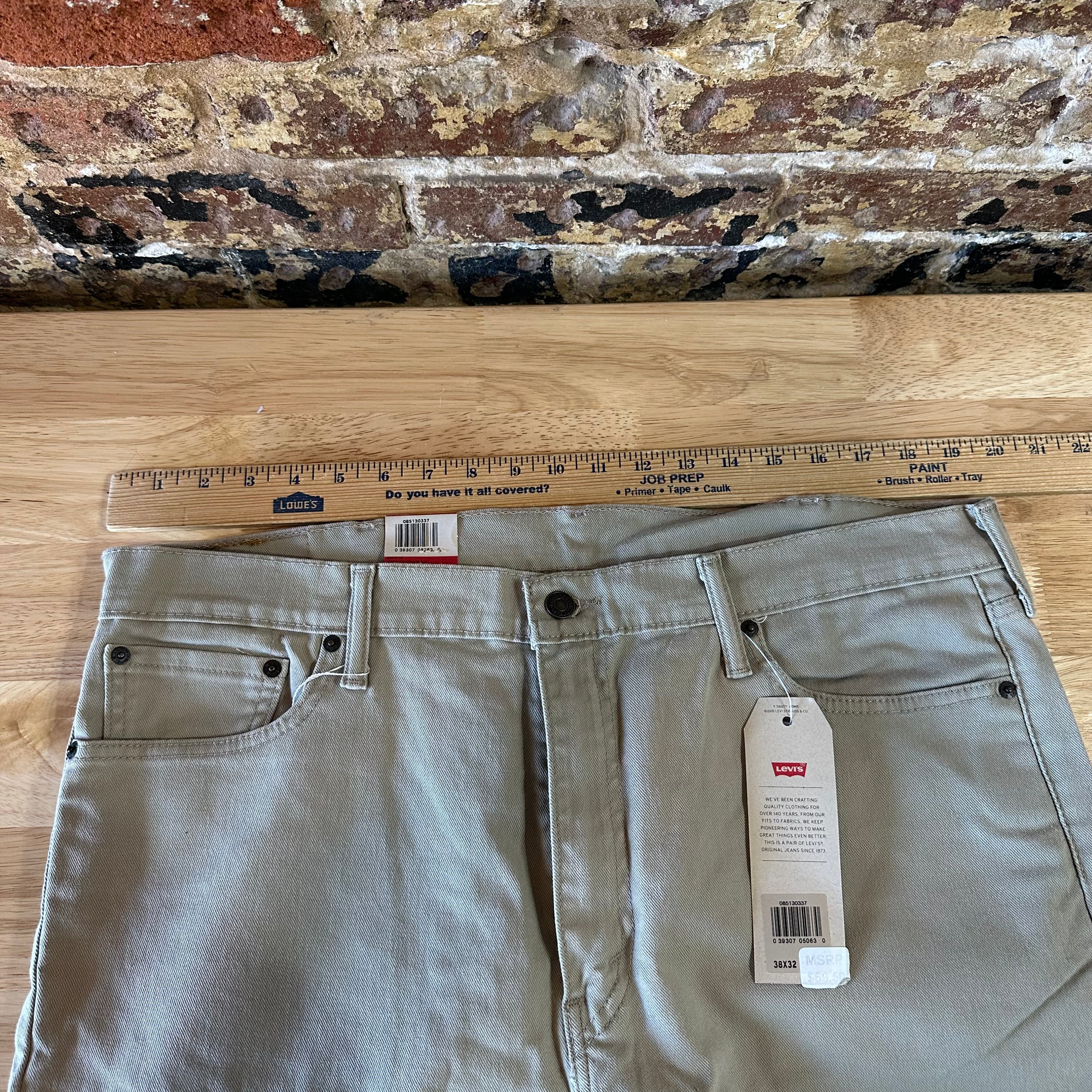 Levis 513 Mens 38x30 Tan Jeans NEW