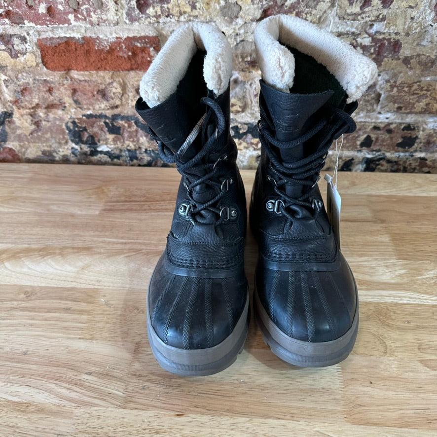 Sorel Caribou Waterproof Leather Insulated Black Boots NM3907-010 Men’s Sz 9
