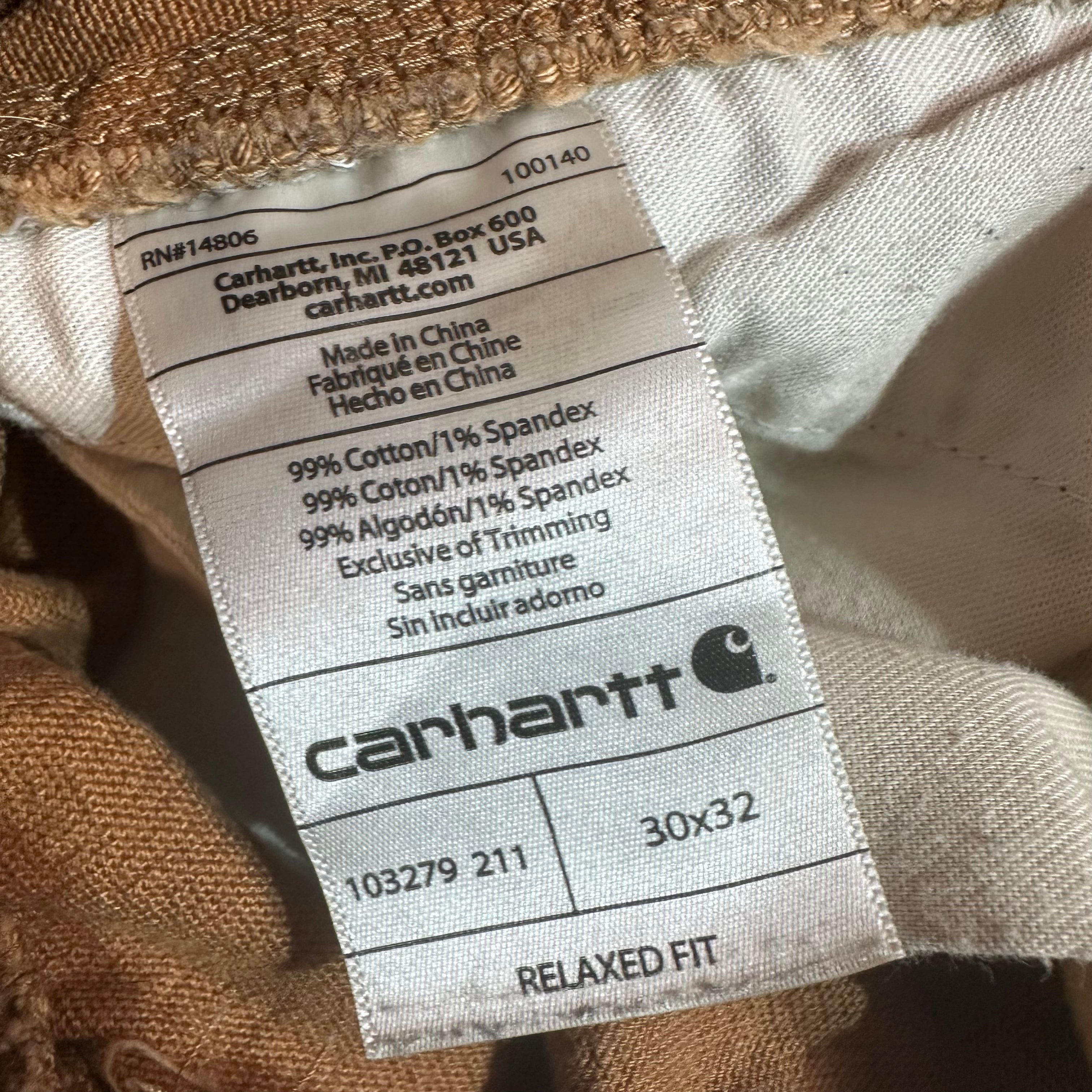 Carhartt Mens 30x32 Brown Pants