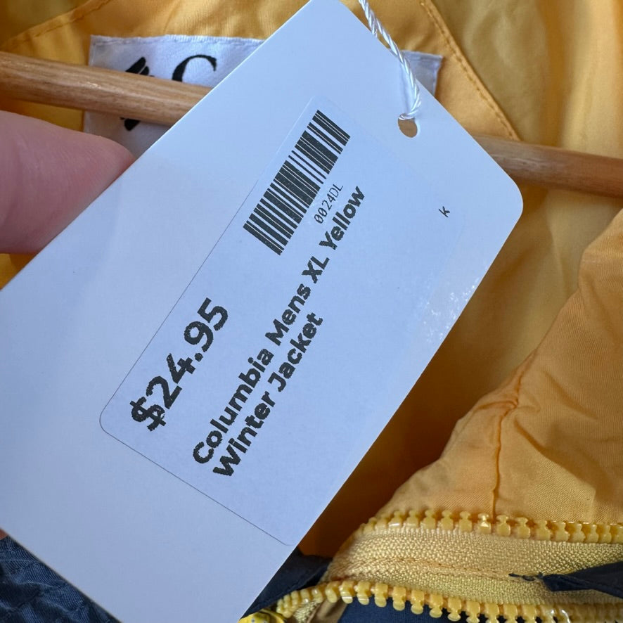 COLUMBIA Double Whammy Jacket Mens XL Winter Yellow (shell only)
