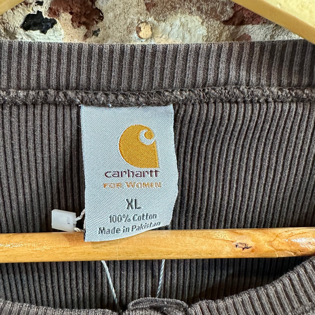 Carhartt Womens XL Brown Henley Thermal