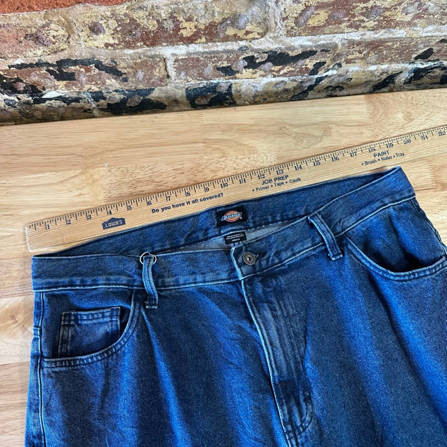 Dickies Mens Double Knee Blue Denim Jeans Utility Pants Grunge Work 36x32