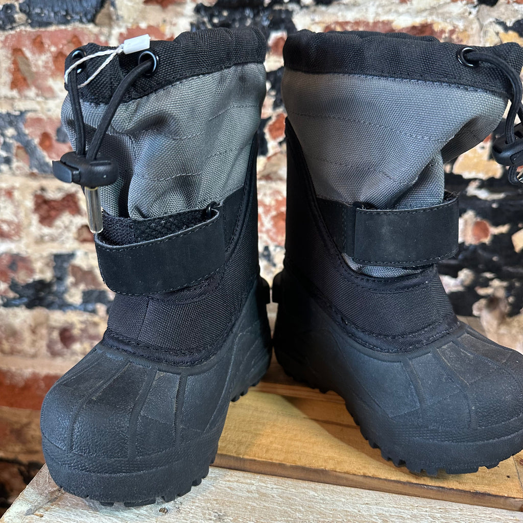 Columbia Snow Winter Boots Youth Little Kids 6 Gray Black Waterproof