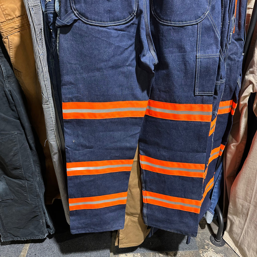 Aramark Mens 32x30 Reflective Jean Bib Overalls