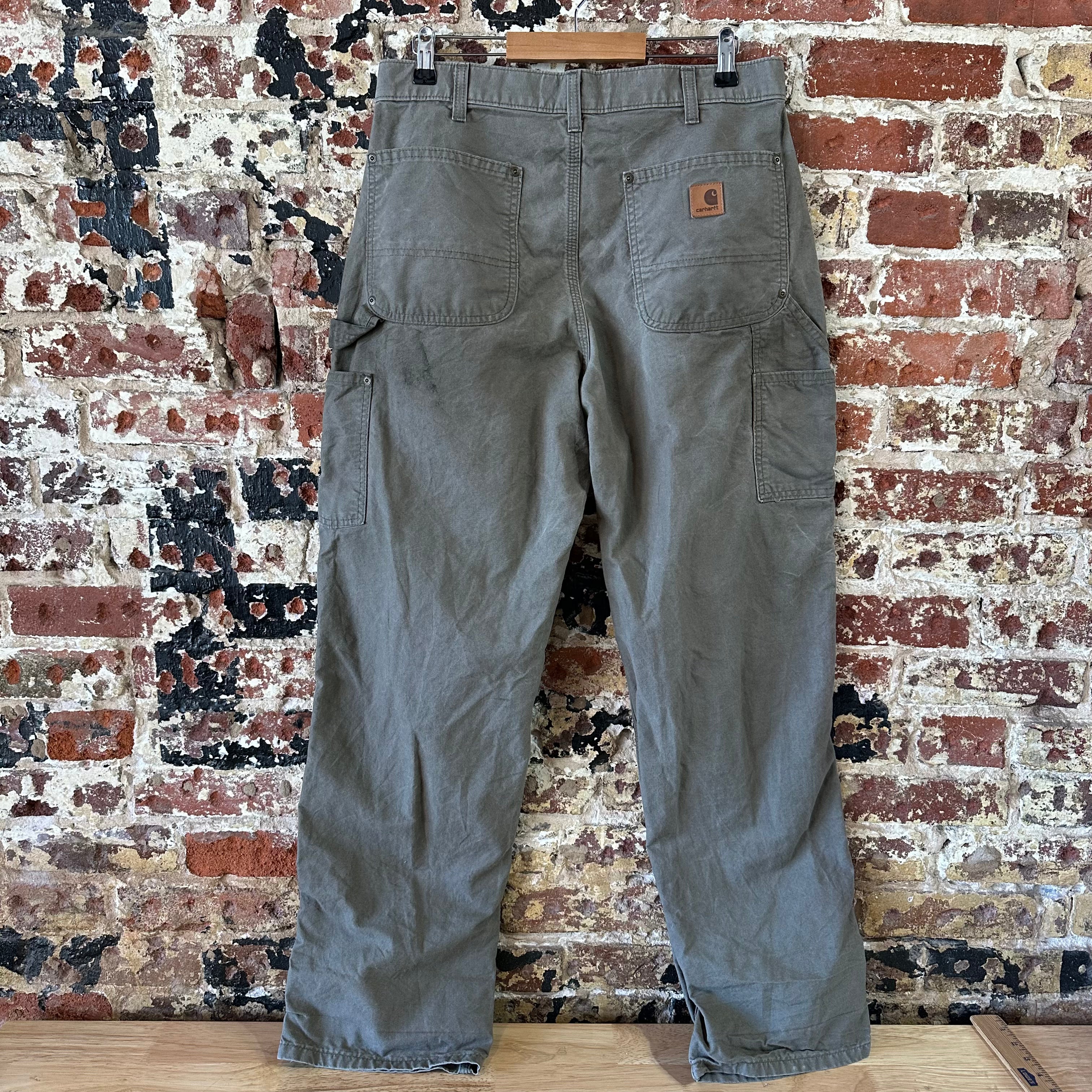 Carhartt Mens 34x32 Light Brown Double Knee Pants