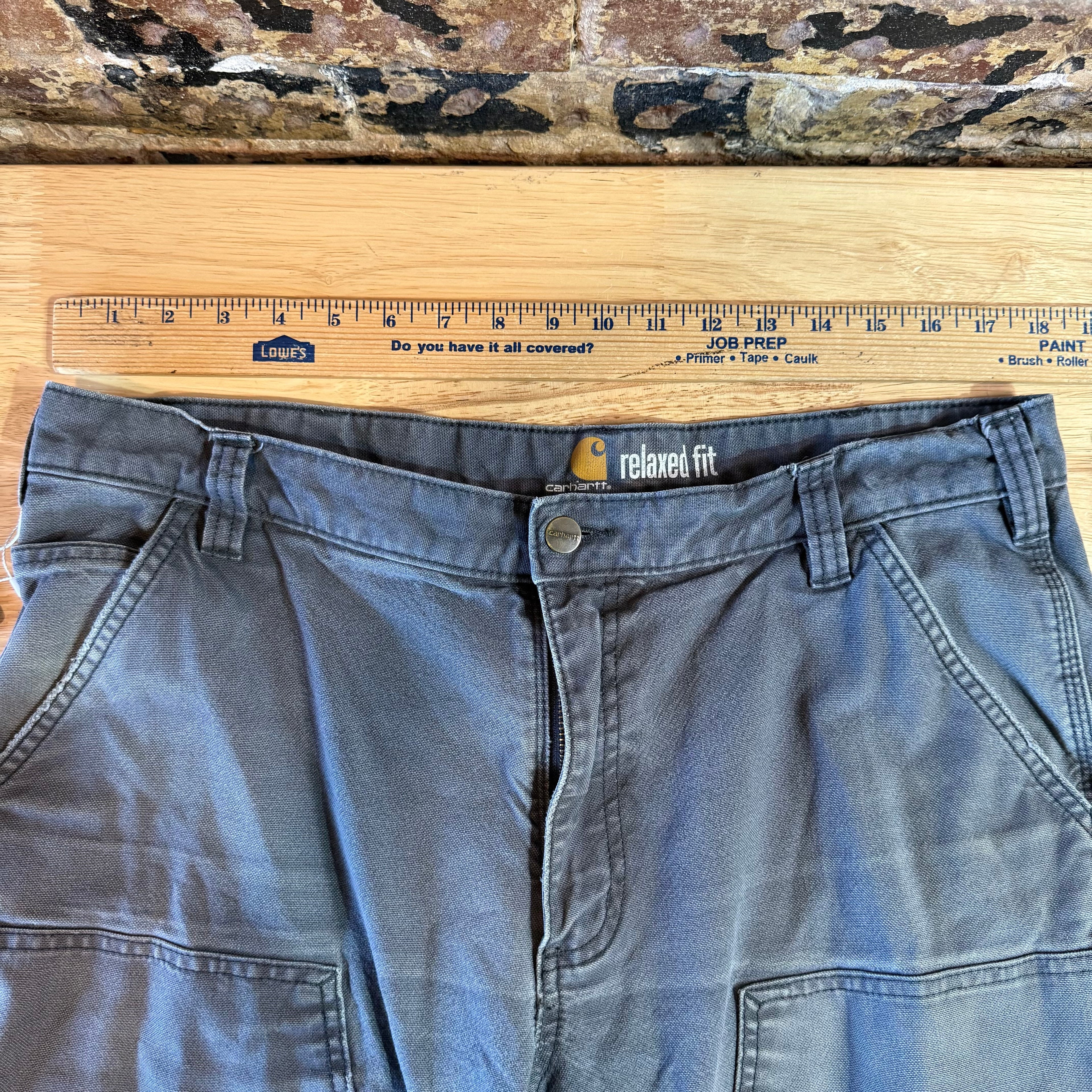 Carhartt Double Knee Gray Pants Mens 36x34
