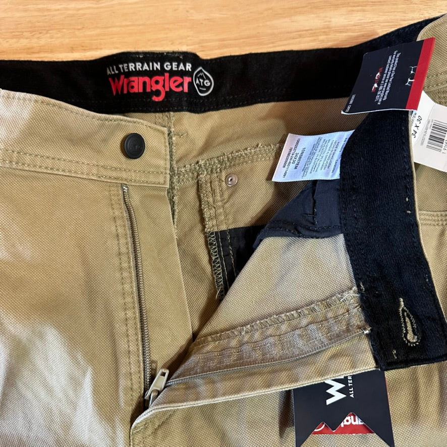 Wrangler ATG Mens 34x30 Brown Pants NEW