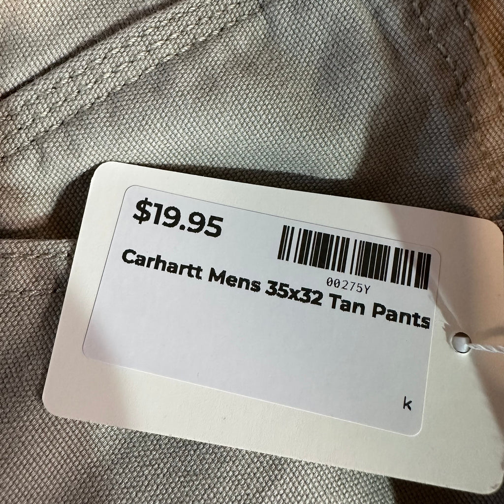 Carhartt Mens 35x32 Tan Pants
