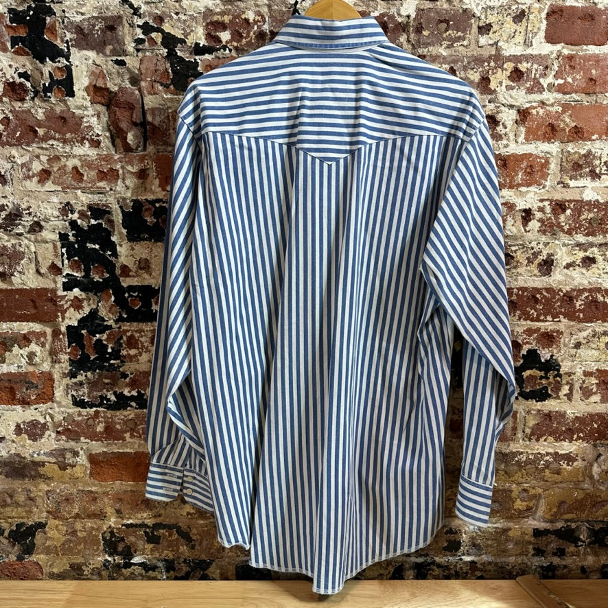 VTG Wrangler Men's Large Blue Western Shirt
