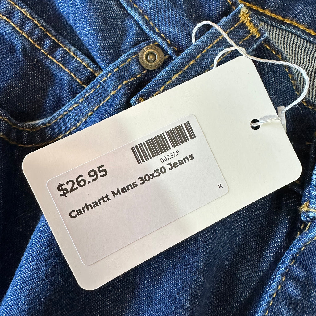 Carhartt Relaxed Fit Jeans Mens 30x30 blue Workwear 381-83 work denim 5 pocket