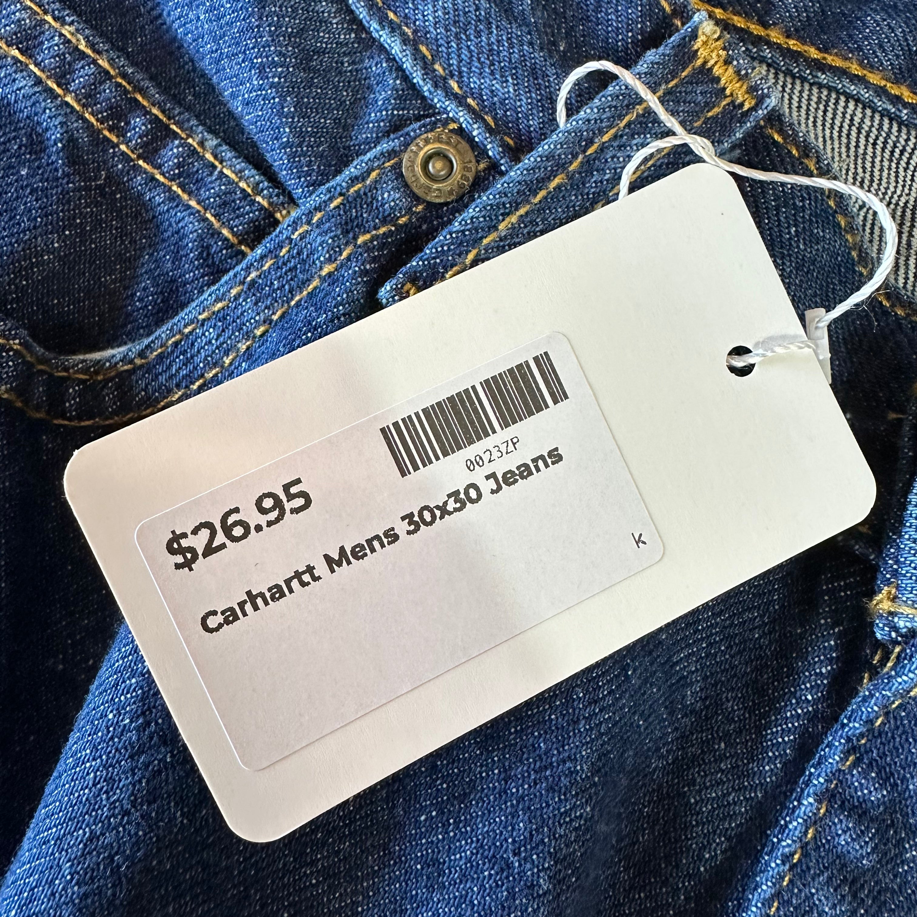 Carhartt Relaxed Fit Jeans Mens 30x30 blue Workwear 381-83 work denim 5 pocket