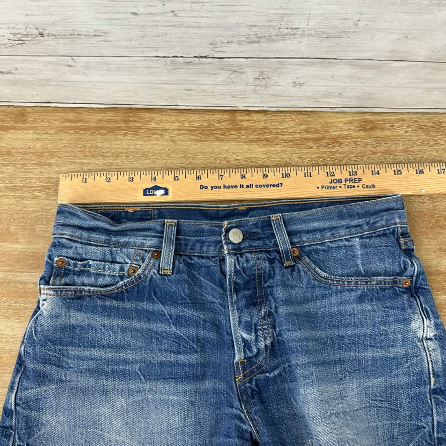 Levi's Cut Off Denim Blue Jean Shorts Womens 27 Distressed - 30x3"