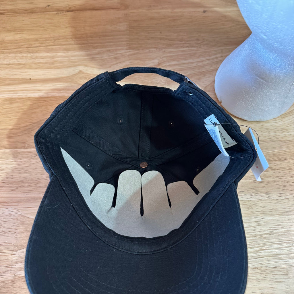 Lucky Brand David Bowie NASA Lightning Bolt Baseball Cap Hat Black NWT
