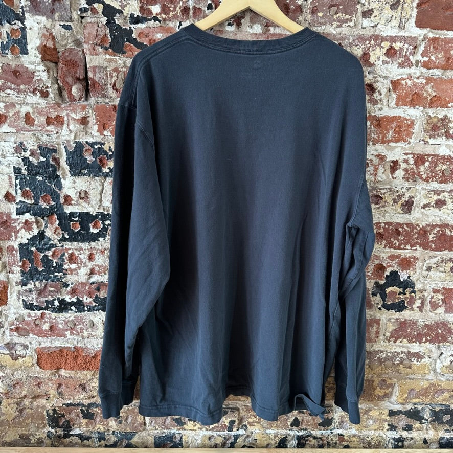 Carhartt T Shirt Mens XL Long Sleeve K126 BLK Black Logo Pocket T-Shirt