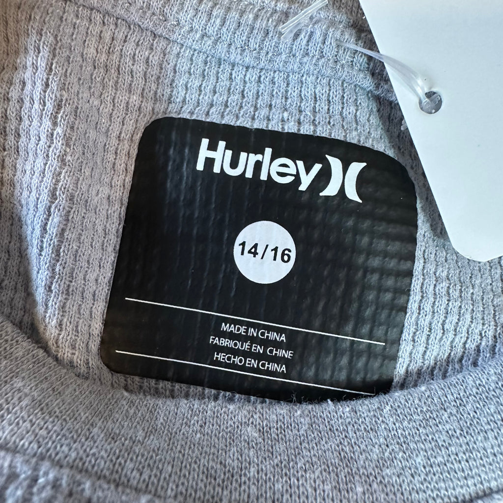 Hurley Boys Large Gray Thermal Long Sleeve T-Shirt