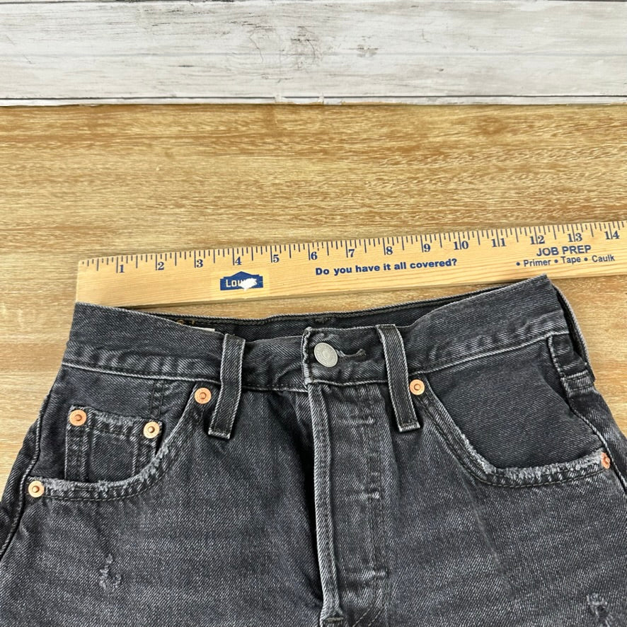 Levi's Cut Off Denim Black Jean Shorts Womens 23 Distressed - 24x2"