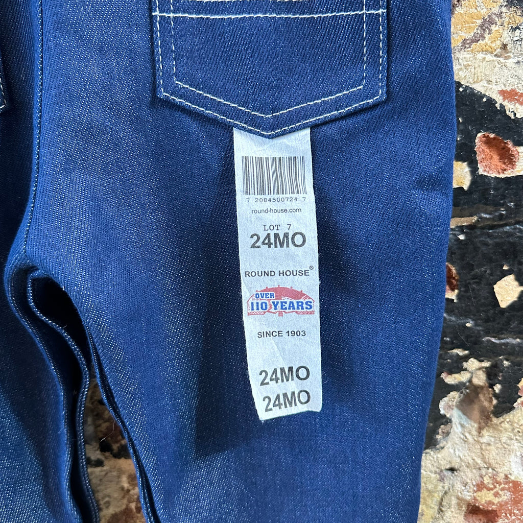 Round House Overalls Blue Jean boys Size 24M Bibs