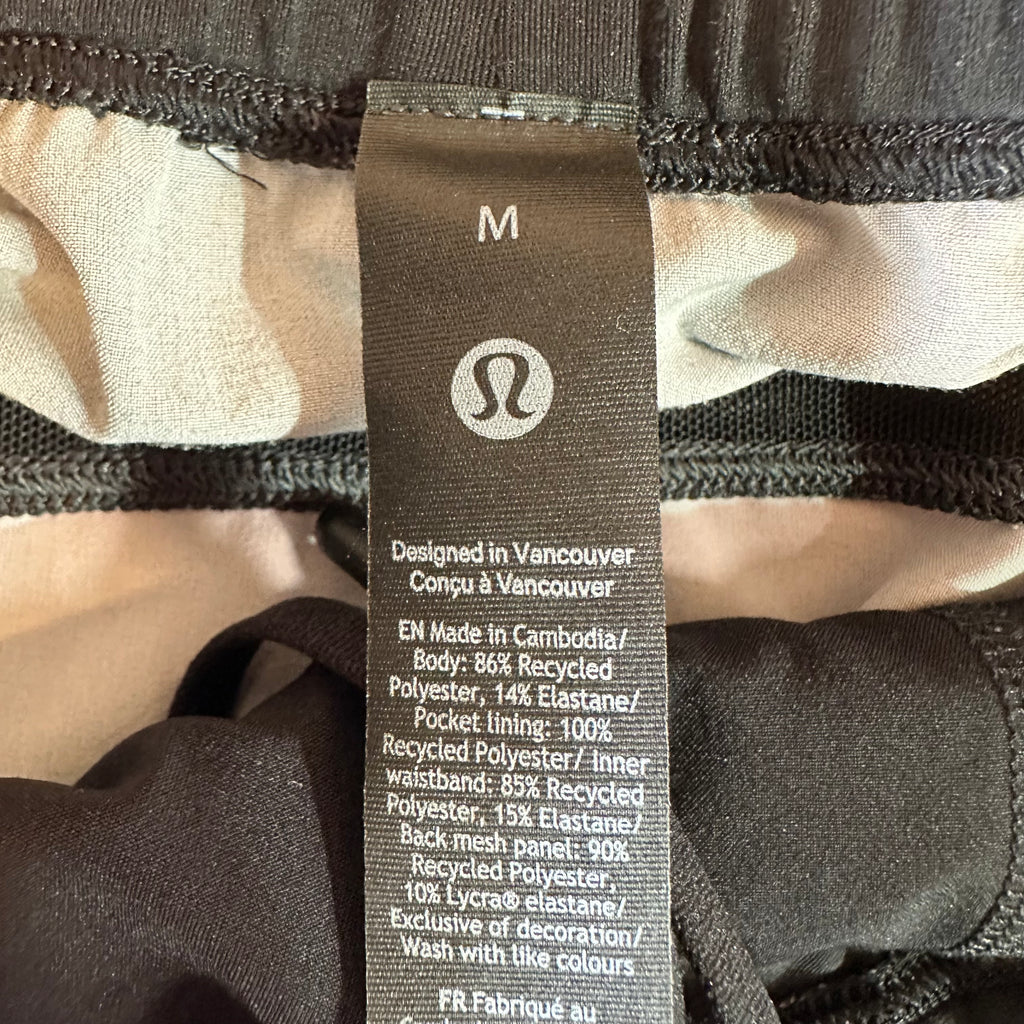 Lululemon Shorts Mens Medium Black Orange Pacebreaker Linerless Chromadrift