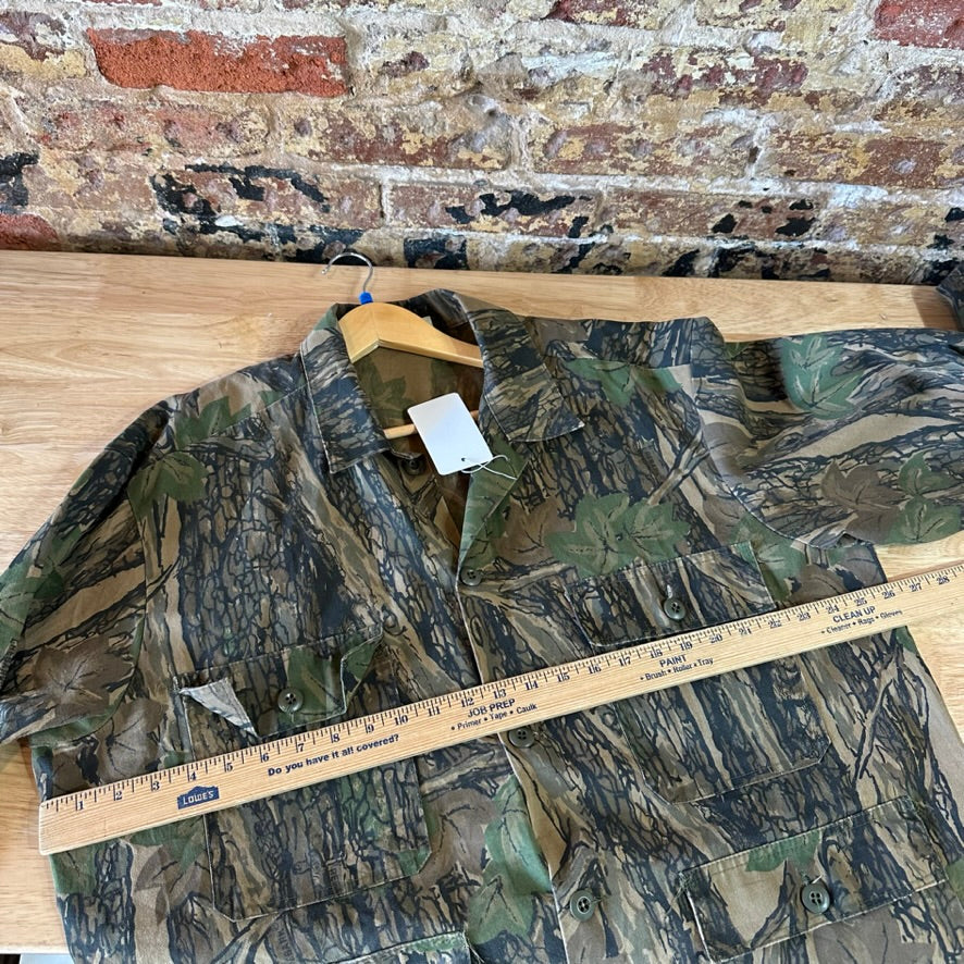 Vintage Trebark Shirt Mens 2XL Brown Green Camo Hunting Button Up Field Camp