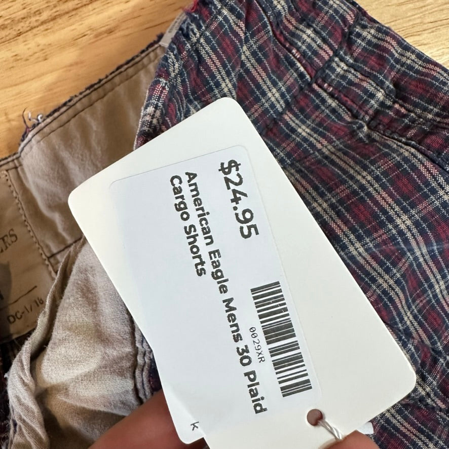 Abercrombie Plaid Cargo Shorts Mens 30