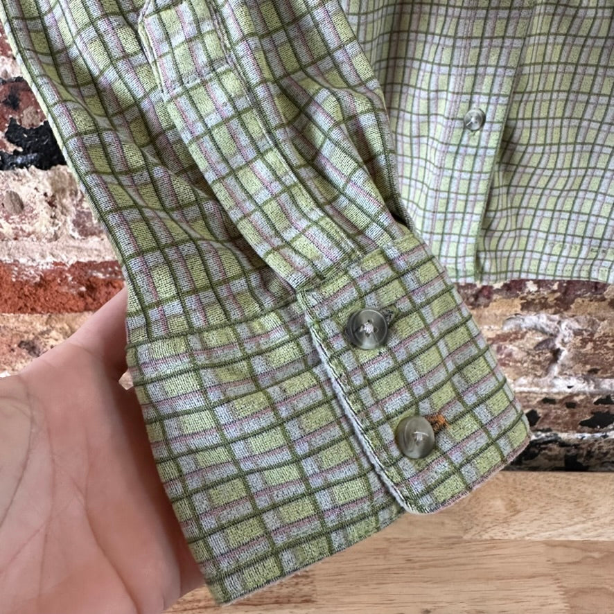 Columbia GRT Womens XL Long Sleeve Casual Shirt Button Up Green