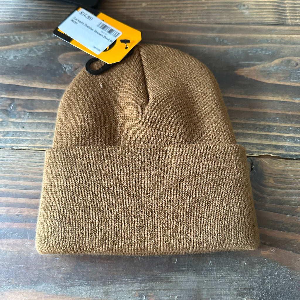 Carhartt TODDLER Beanie Hat Acrylic Winter Pull On Knit Cap Brown NWT