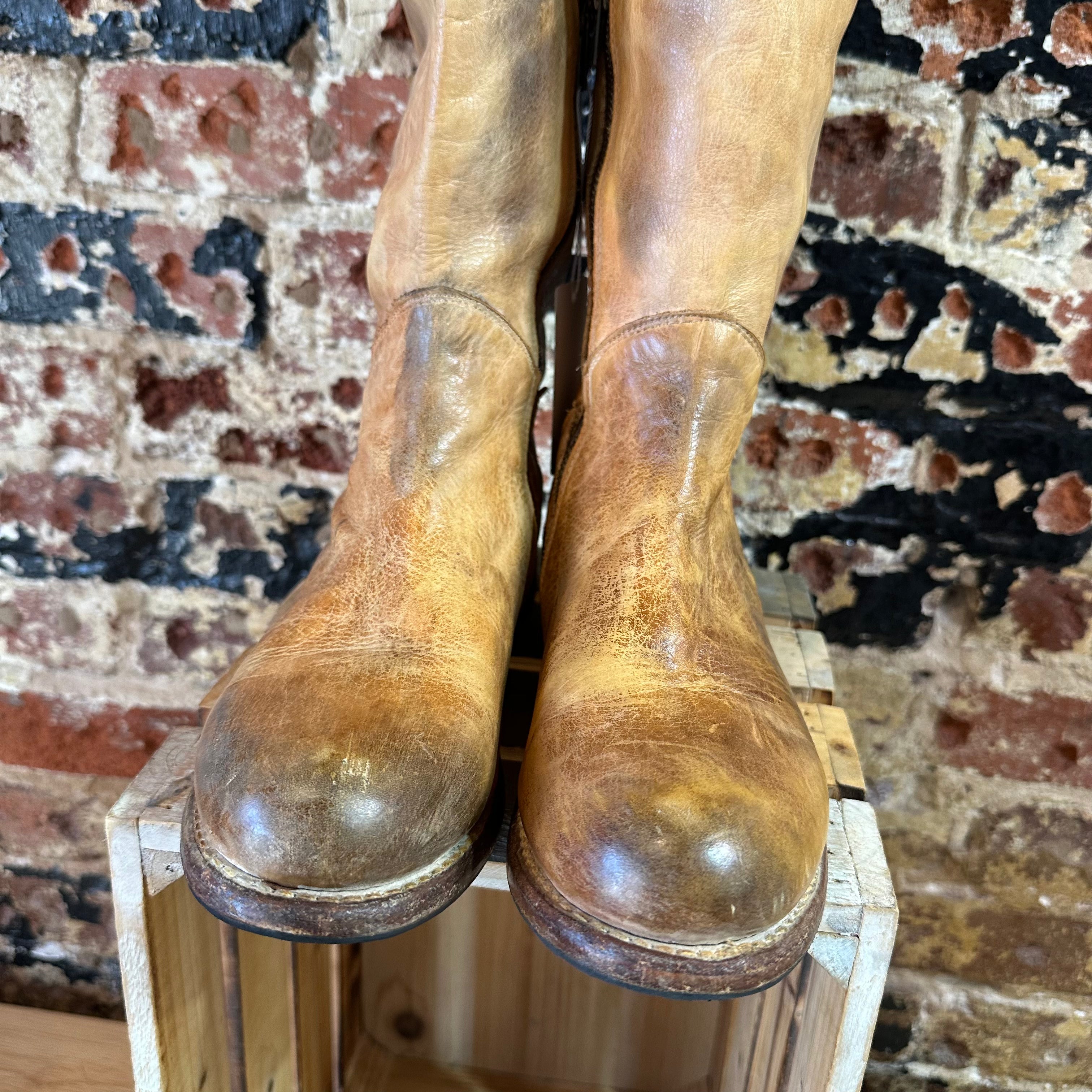 Bed Stu Distressed Brown Tall Boots Womens 8.5