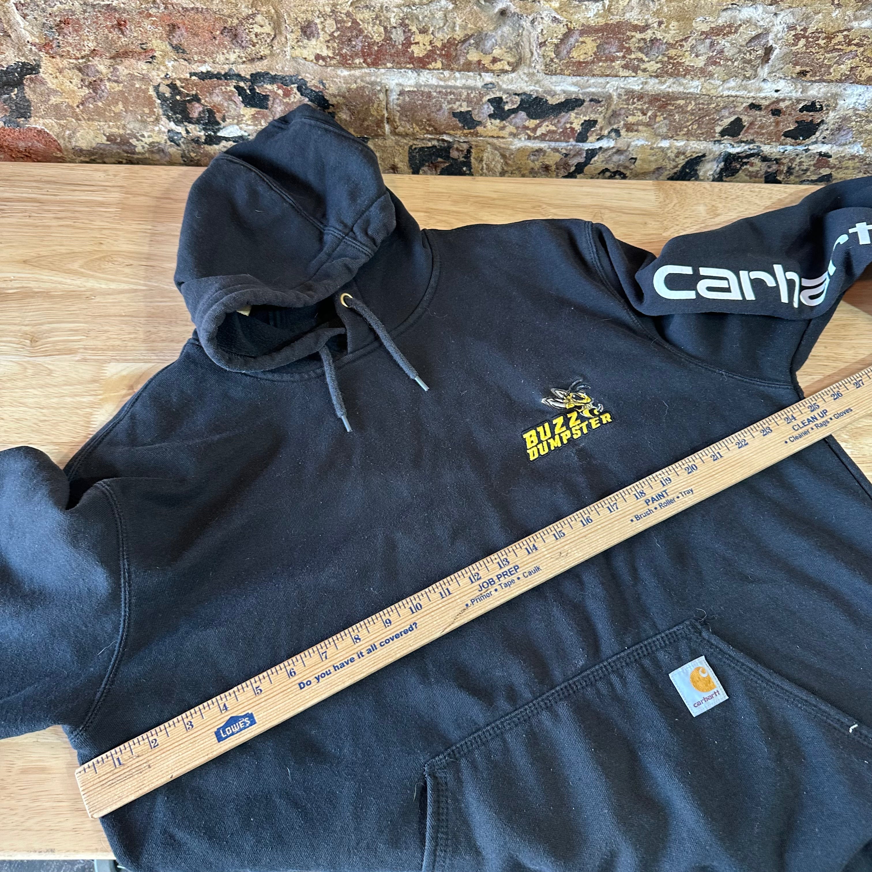Carhartt K288 BLK Hoodie Sweatshirt Blue Mens Size Large Spellout