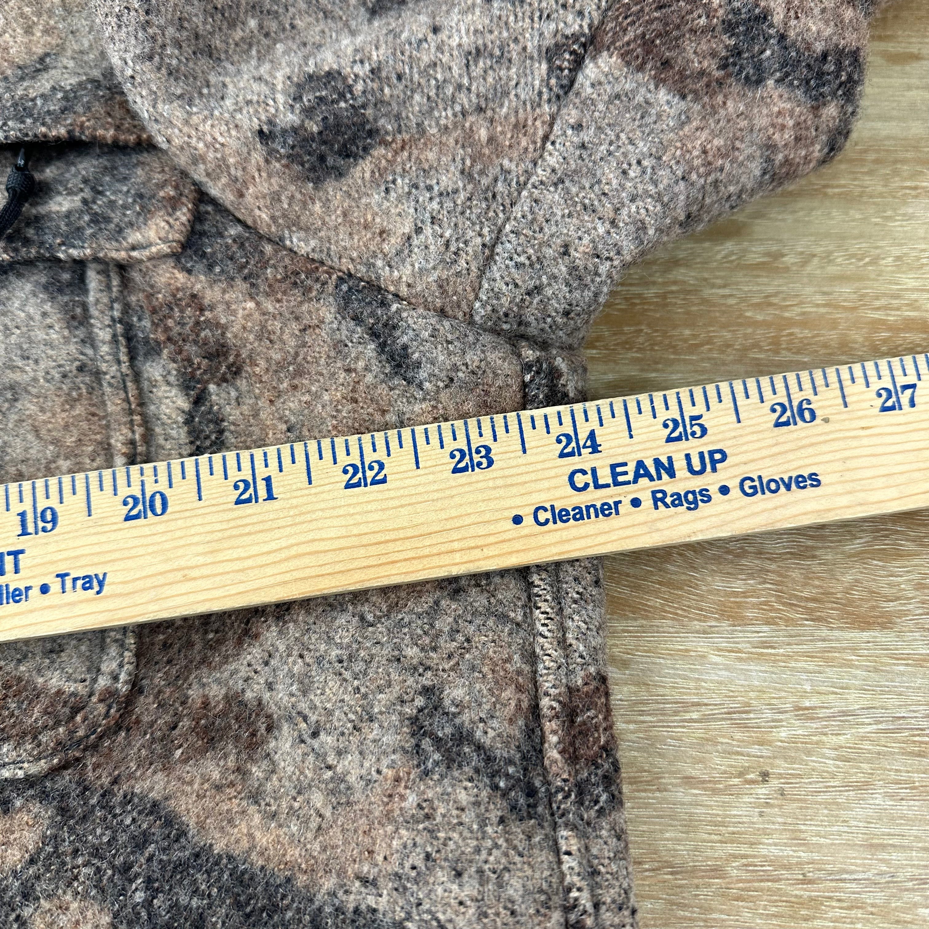 Vintage Sleeping Indian Designs Wool Camo Zip Up Jacket Made In USA Sz 2XL