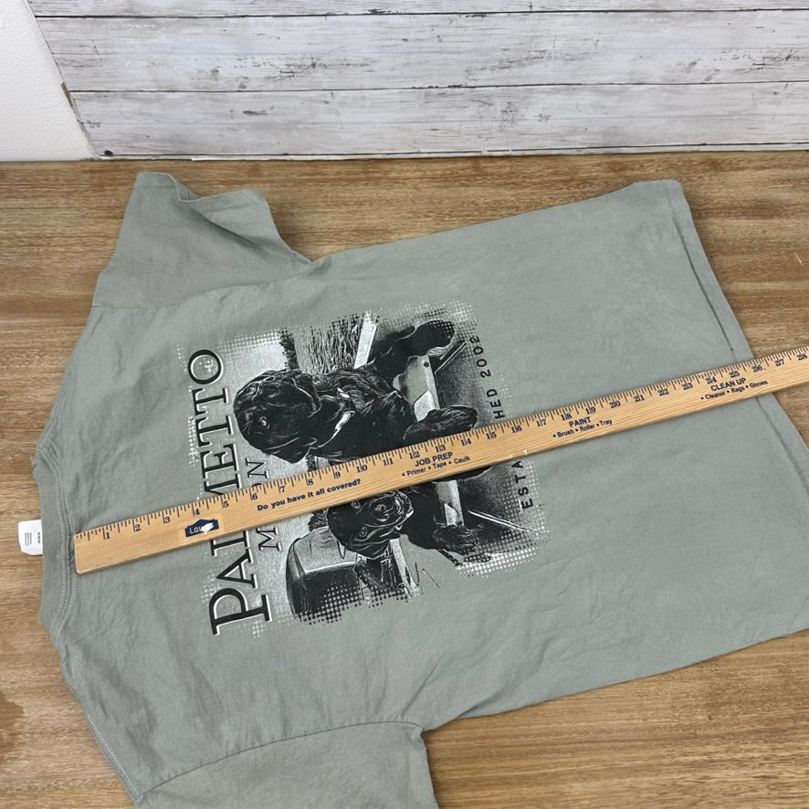 Palmetto Moon Shirt Size Medium Short Sleeve Crew Neck Dogs Graphic Hunting Lab