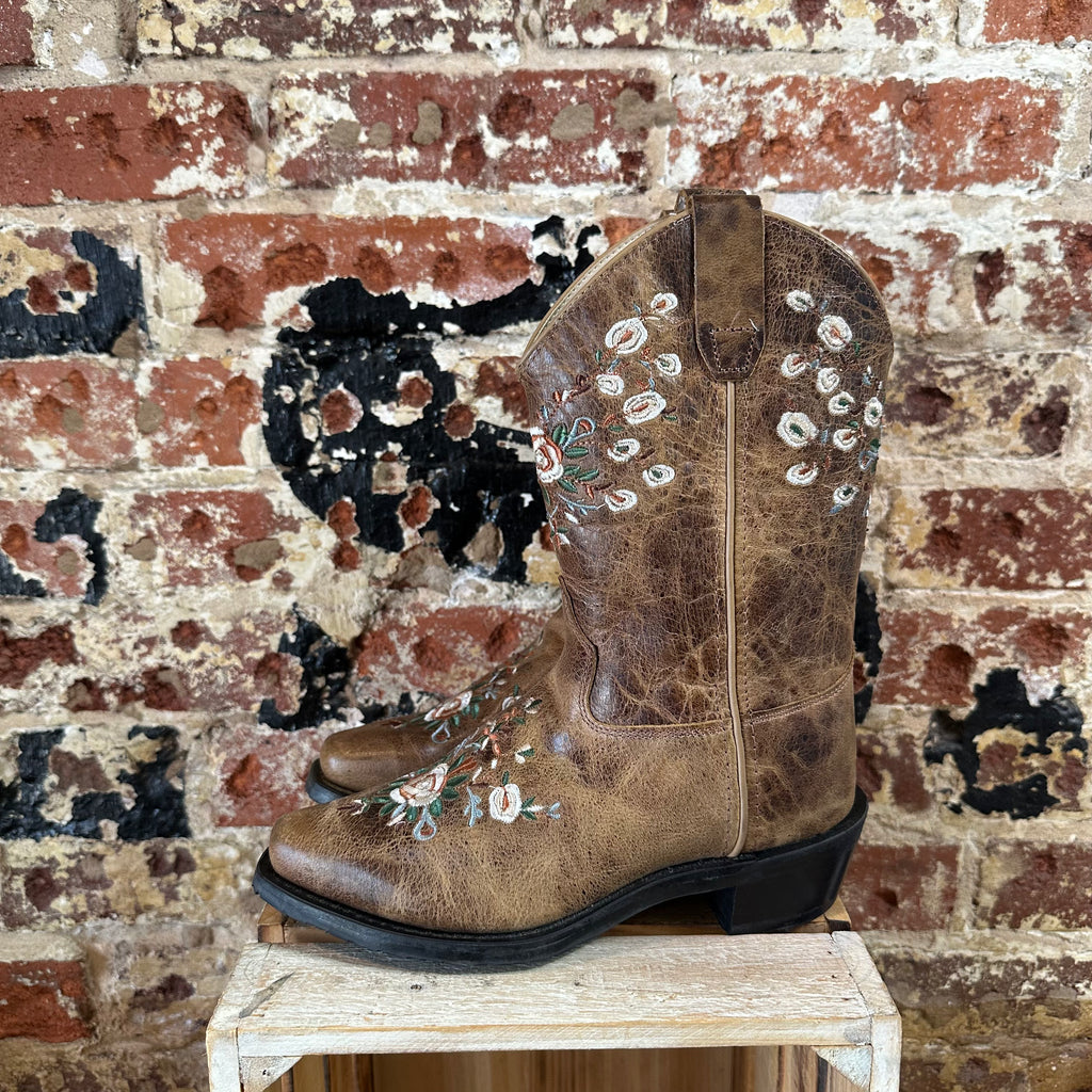 Shyanne Western Brown Boots Big Girls 2D