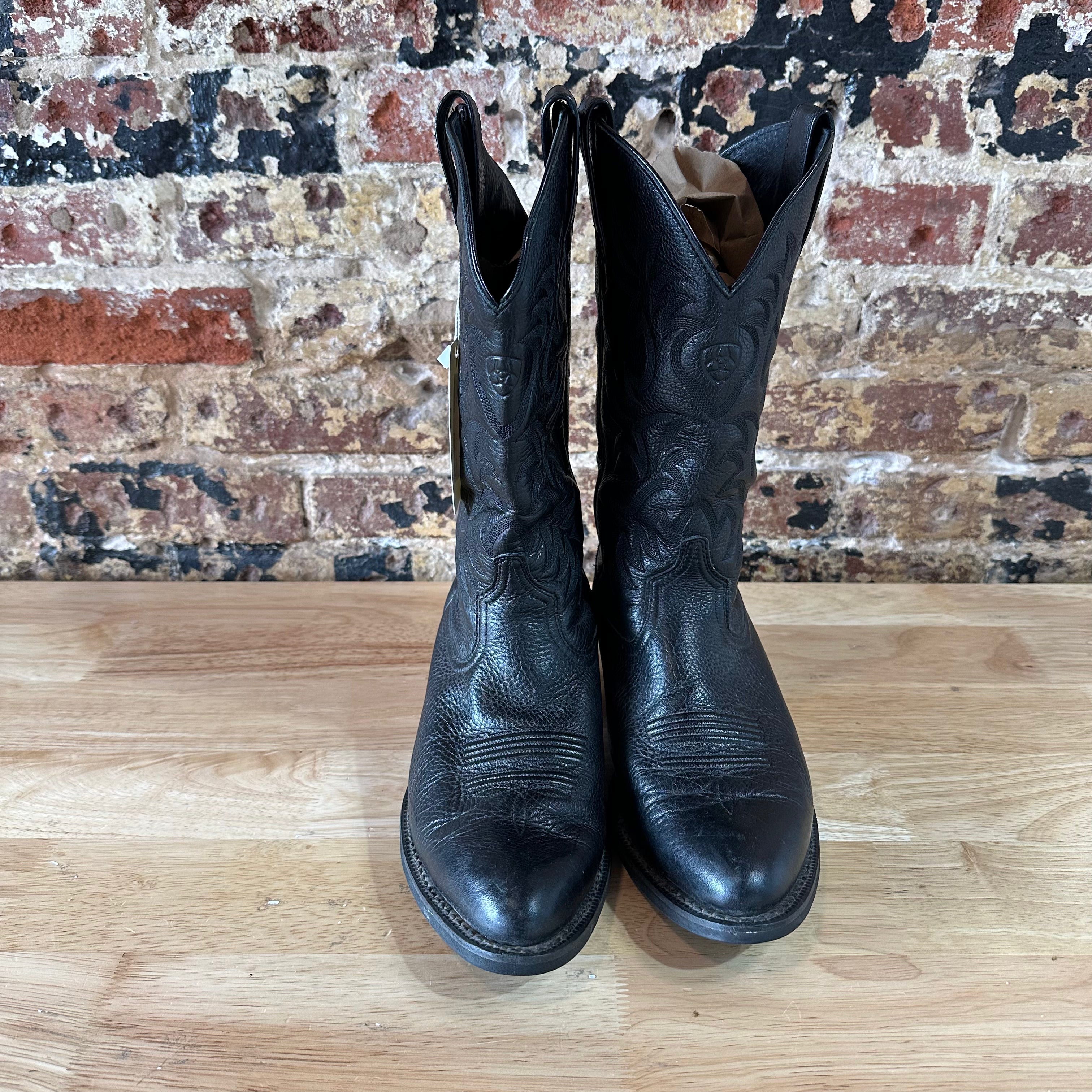 Ariat Heritage Mens Western Black Deertan Leather Cowboy Boots 34770 -Size 9.5 D