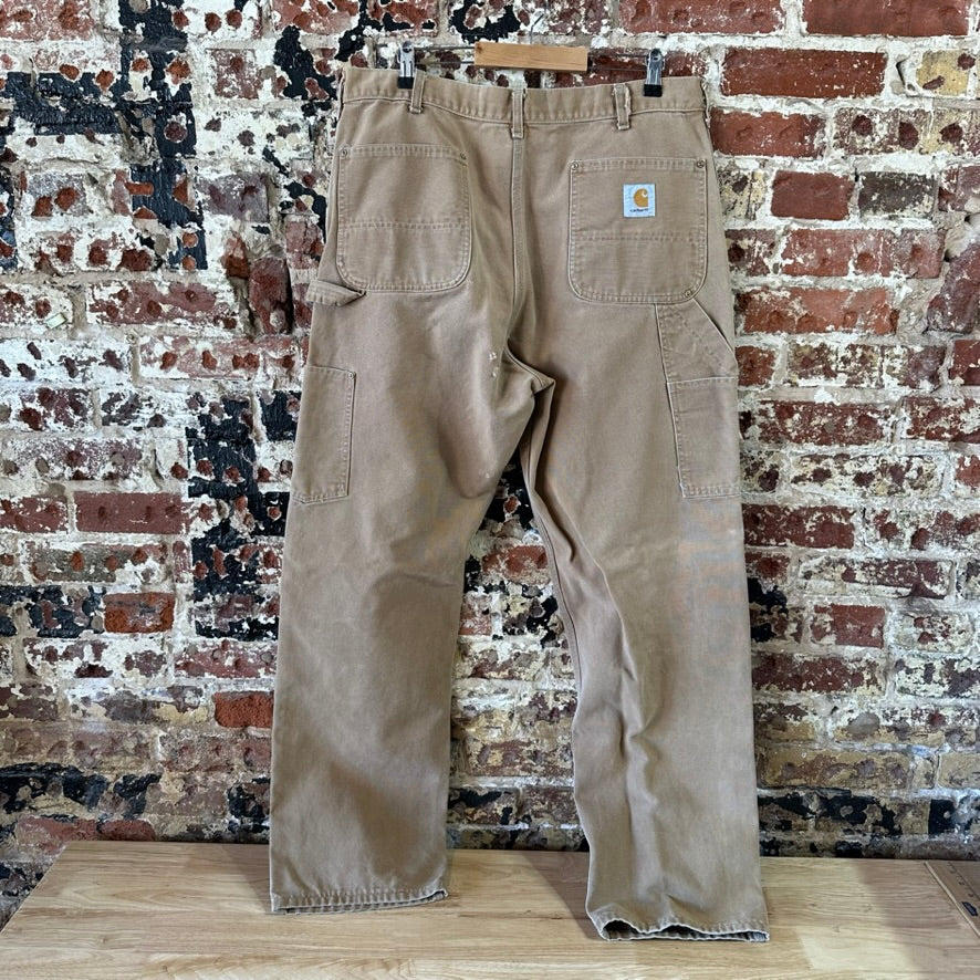 Carhartt Mens 38x32 Brown Double Knee Pants