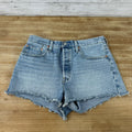 Levi's Cut Off Denim Blue Jean Shorts Womens 31 Distressed - 32x2.5"