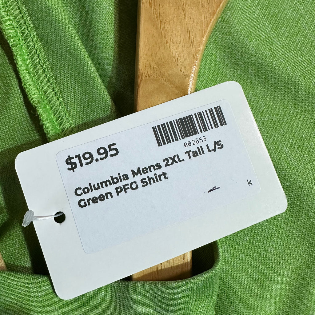 Columbia PFG Mens 2XL tall Green Long Sleeve Shirt