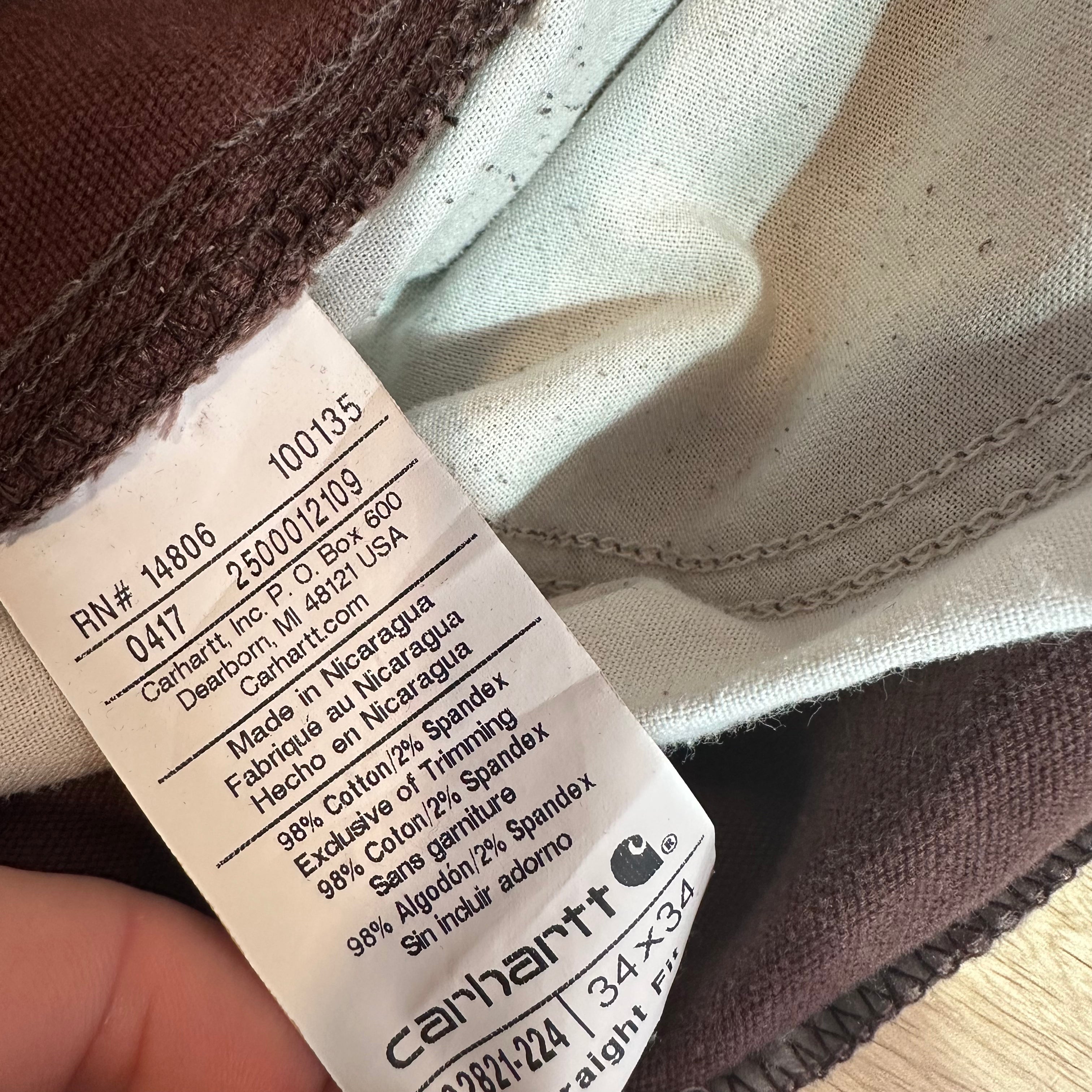 Carhartt Canvas Straight Fit Work Pants Reddish Mens 34x34