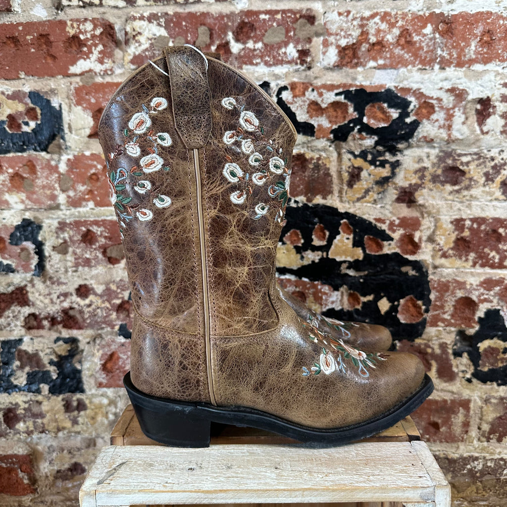 Shyanne Western Brown Boots Big Girls 2D