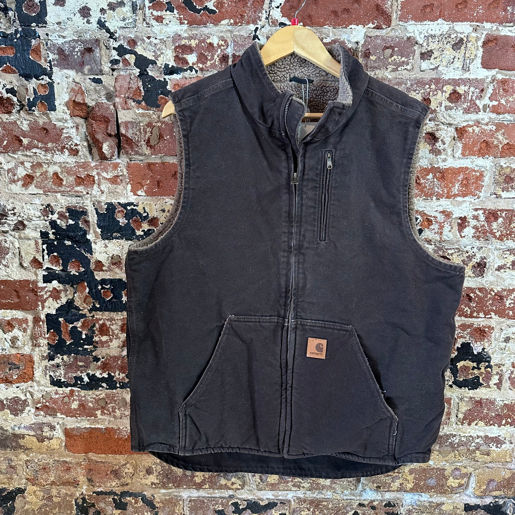 Carhartt V33 Brown Sherpa Lined Men's Large Tall Vest
