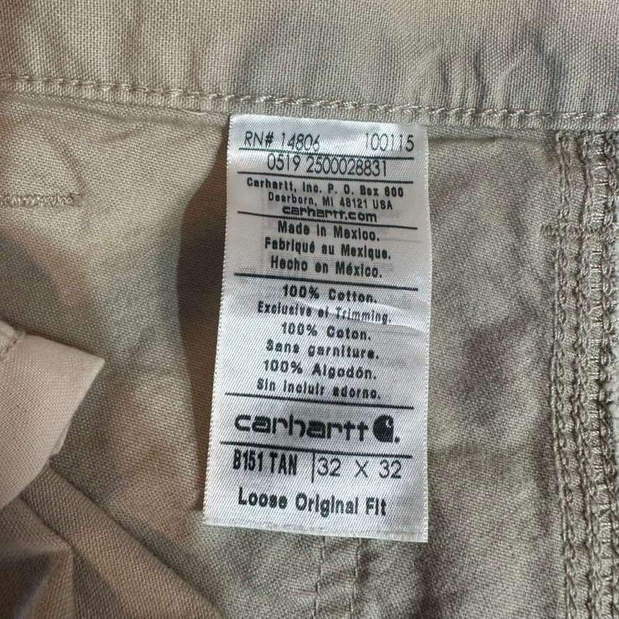 Carhartt Mens 32x32 Tan Pants
