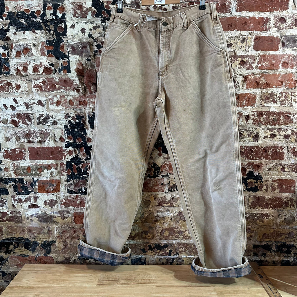 Carhartt Flannel Lined Brown Pants Mens 32x34