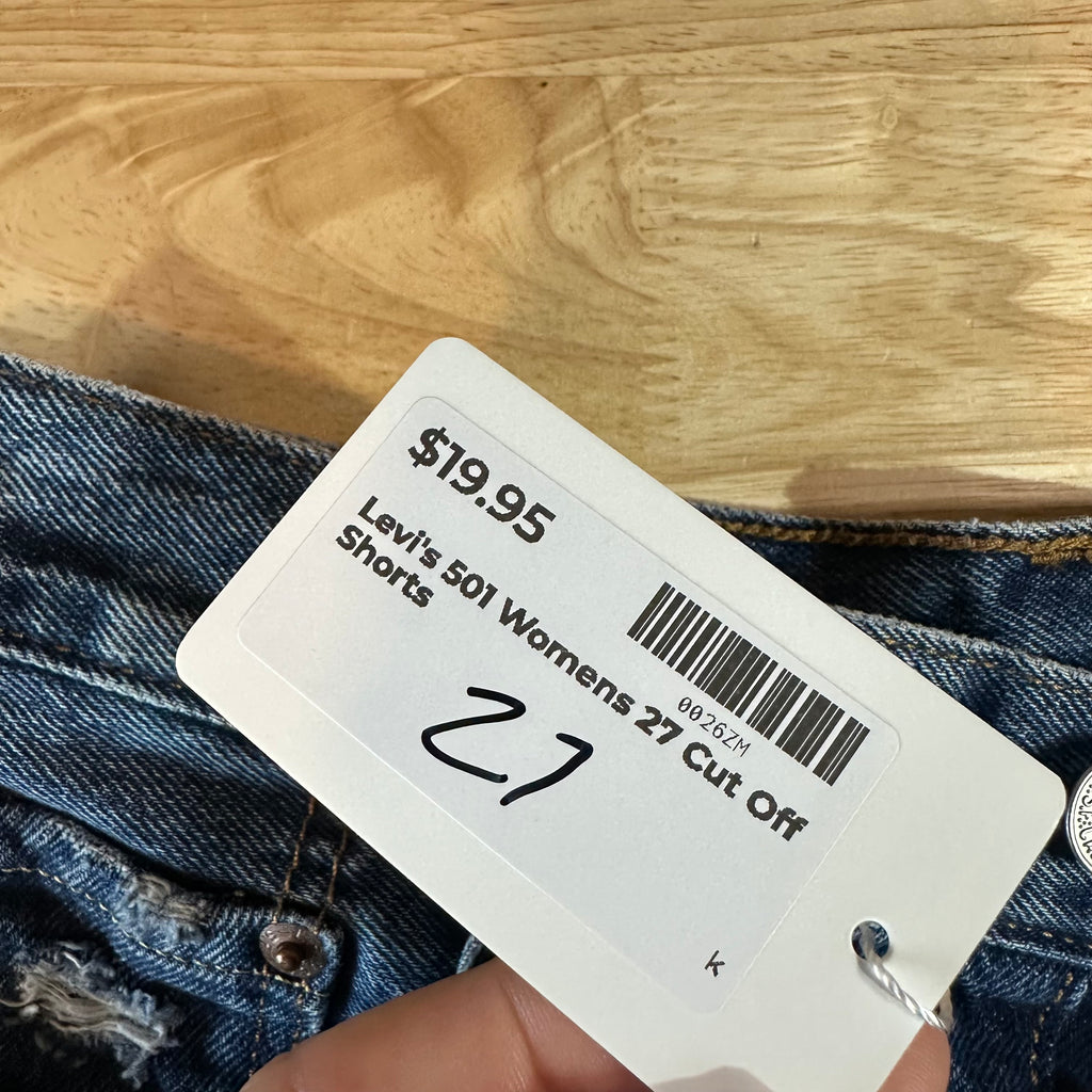 Levi's Cut Off Denim Jean Shorts Womens 27 Distressed - 27x3"