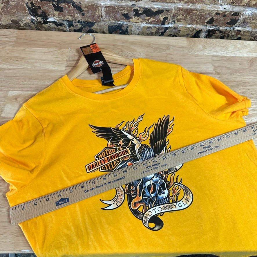 Harley Davidson Women's 1W Short Sleeve Yellow T-Shirt NEW