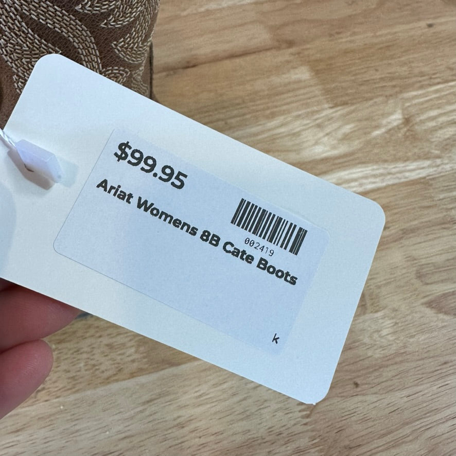 ARIAT Women's Cate Shades of Grain Leather Boot Size 8 B Brown EUC