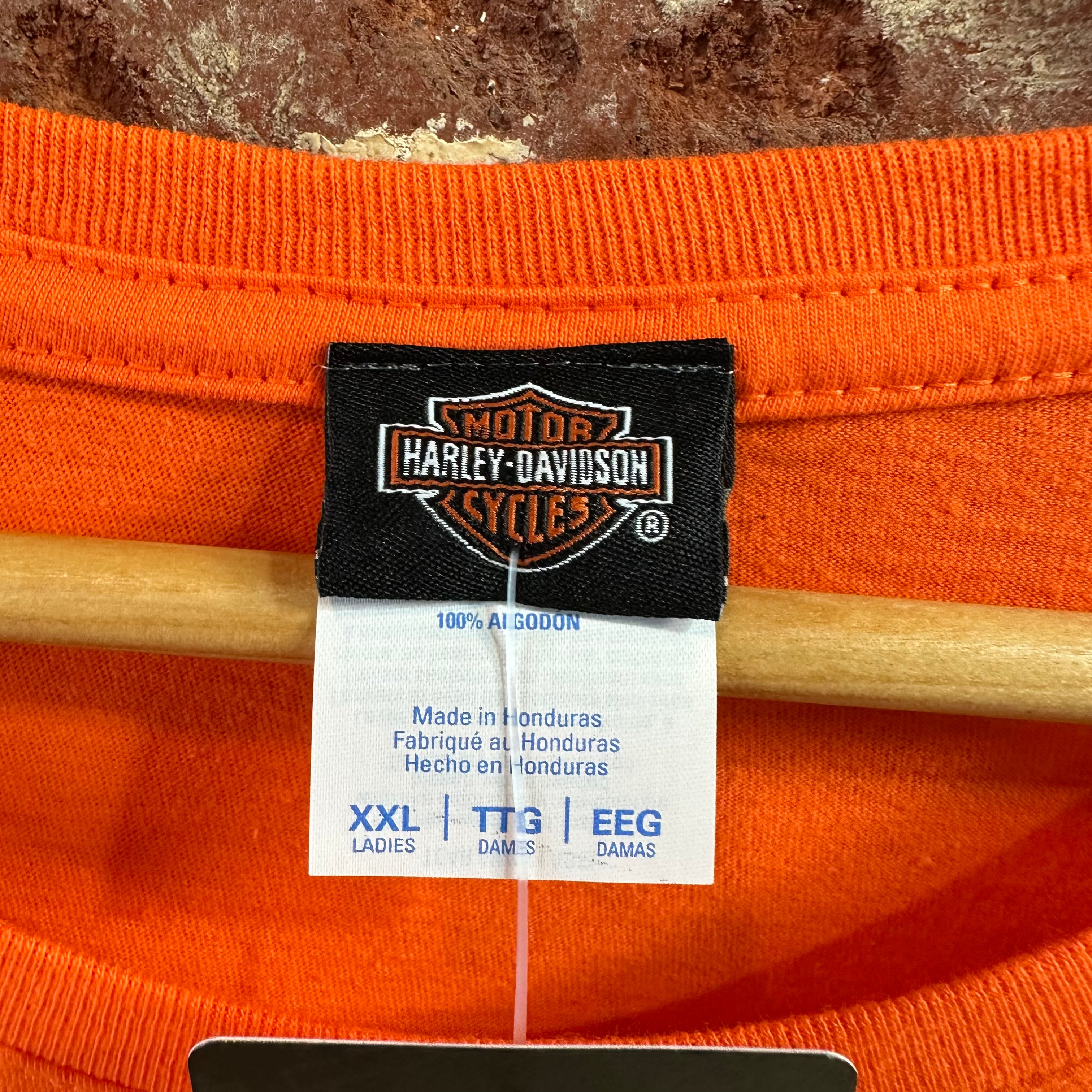 Harley Davidson Women's 2XL Short Sleeve Orange T-Shirt NEW
