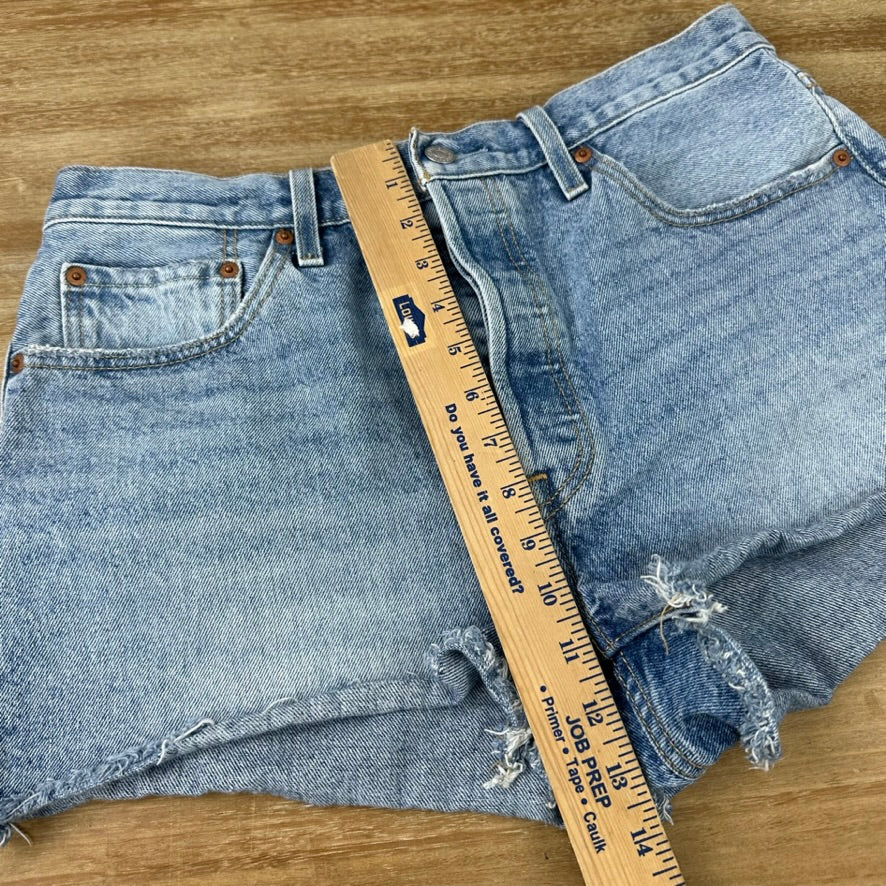 Levi's Cut Off Denim Blue Jean Shorts Womens 32 Distressed - 32x2"